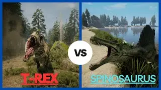 Path of Titans T-rex vs Spinosaurus