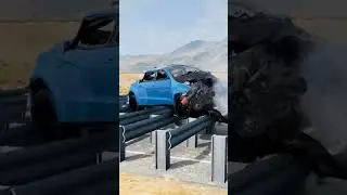 Cars vs 100 Gurdrails Beam NG drive GR Nation 😱😱 #gr #roadsafety #automobile #cars #carsvsmassivepot