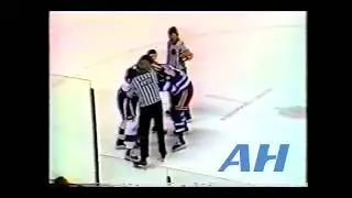 NHL Oct. 9, 1981 Barry Legge,WPG v Don Maloney,NYR Winnipeg Jets New York Rangers