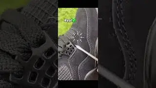 Real vs Fake  Jordan Retro 4 #jordan #sneakers #sneakercon #sneakerhead #nike #shorts #jordanretro
