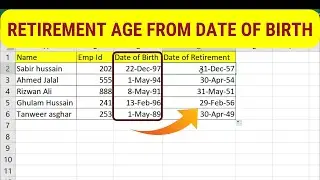 How to Calculate Retirement date in Excel | Retirement date Calculation | Retirement Calculator