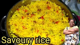 How I cook savoury rice using mix veg and spices.