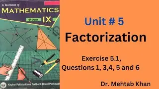 Facotorization, Exercise Question 1,3,4,5 and 6 #factorization