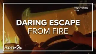 Bodycam footage shows Spokane County Sheriff's deputy driving through Oregon Road Fire
