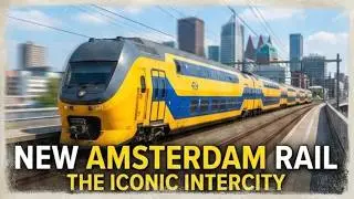 AMSTERDAM RAIL POWER! 🇳🇱 Iconic Yellow & Blue Train in the City Center