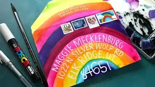 SUPER EASY Mail Art Idea! Colorful Rainbow Envelope!