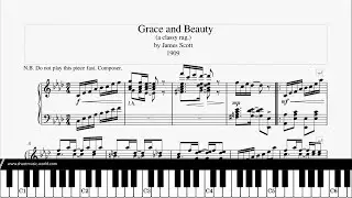 Grace and Beauty Rag (1909) - James Scott (Ragtimes Sheets - Ragtime Tutorial Piano score)
