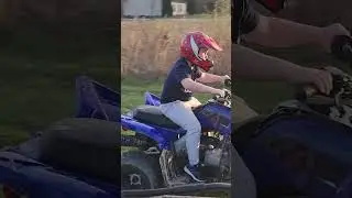 Grayson's new Quad.  Yamaha Raptor 110