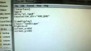 Changing Resolution on the IGO8 SD Card
