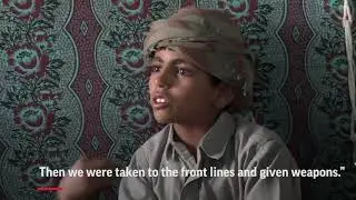 Boys fight alongside men in Yemen war