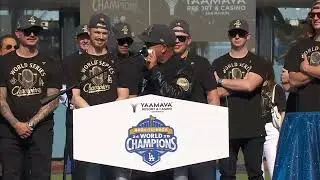 Dodgers World Series rally: Dave Roberts speech says LA was 'never going to be denied' championship