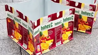 Tetrapack Upcycling Anleitung Box aus Tetrapack nähen