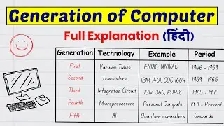 Generation of Computer Explained in Hindi | कंप्यूटर की पीढ़ियां  |  1st to 5th Generation