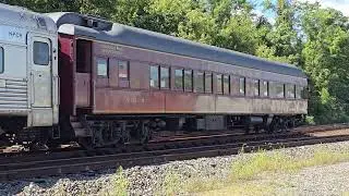 Eastbound Pennsylvanian carrying two Pullman private cars at Lewistown, PA (09/02/2024)