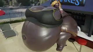 Furry girl belly breast butt expansion 