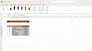 Create a Pie chart in MS Excel