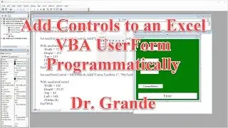 Adding Controls to an Excel VBA UserForm Programmatically