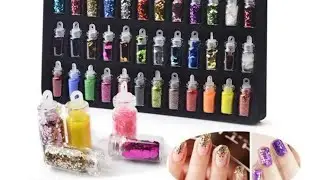 Top 5 Mini bottle glitter Nail art design ||Unboxing bottle glitter Nail art ||How to use glitters