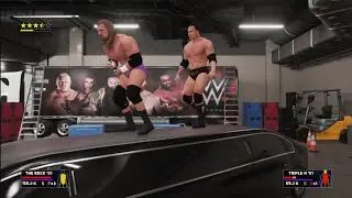 The Rock vs Tripe H. Backstage. Brawl. WWE 2K18