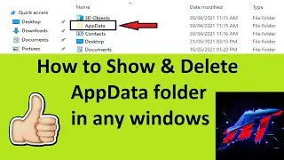 How to show & delete App Data folder in any windows | Delete Temp files in any windows & PC |