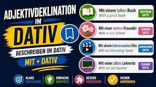 Adjektivdeklination im Dativ | Deutsch A2/A1 | Integration Course |DTZ Pr&uuml;fung| Schritte Plus|Telc