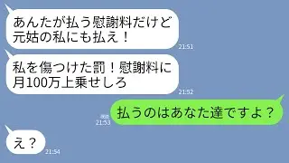 【LINE】元義母から慰謝料追加命令の連絡「あんたは息子と私を傷つけた！私の分の慰謝料として毎月100万円上乗せしろ！」私「払うのはあなた達ですよ」→勘違い義母に現実を叩きつけてやった結果www
