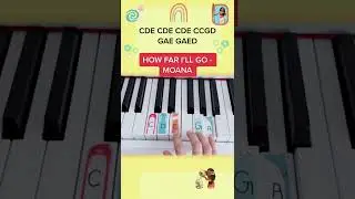 How to play Moana - How Far I&rsquo;ll Go (Easy Piano Tutorial) #easypianotutorial #moanasong #summypiano