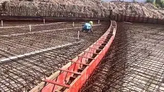 Raft foundation&rsquo;s rebar installation #construction #viralvideo 