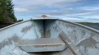 An abrupt end to my joyride around Birch Island in Sand Lake, Ontario, Canada, North America, ......