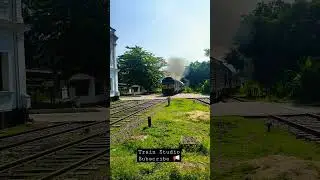 A diesel train engine belching black smoke. #subscribe #train #share #trainlover #shorts #youtuber