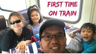 FIRST TIME on a FIRST CLASS TRAIN to the beach | Indonesian Family Vlog