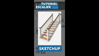 COMMENT DESSINER ESCALIER 3D DANS SKETCHUP   #sketchup