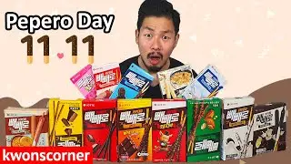 Trying Every Pepero Flavor! | Pepero Day in Korea