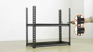 REIBII Set of 2 Garage Storage Shelves 27.6&rdquo;W Metal Shelves Adjustable 2000LBS Storage Rack