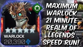 21 Minute Warlock Realm of Legends Speedrun - MAXIMUM WARLOCK - Marvel Contest of Champions