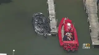 Boat Catches Fire In Baltimore County