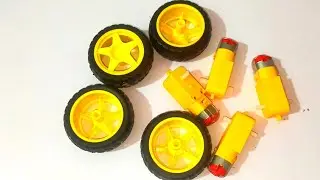 Bo Motor Dual Shaft and Wheels Smart Car Robot Gear Motor For Arduino,Black and Yellow
