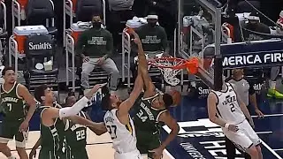 Rudy Gobert POSTER DUNK on Giannis | Bucks vs Jazz 2/12/21