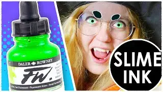 Let's Try Spooky NEON Ink!?  - Daler Rowney FW Artists Acrylic Ink