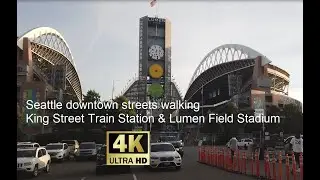 Seattle streets walking - King Street Station & Lumen Field