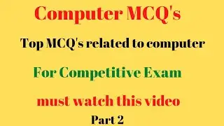 Top McQ's related to computer. Computer mcq's .  Top mcq's for competitive exam #MCQ @simanstudies