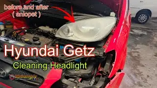 Hyundai Getz | before and after cleaning Headlight