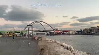 Infinity Bridge Over Dubai Creek | Scenic Urban View | Global 360 Xplore