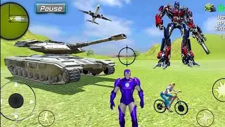 Super Iron-Man Rope Hero Vegas Crime Simulator Drive Tank In Open City #48 - Android Gameplay