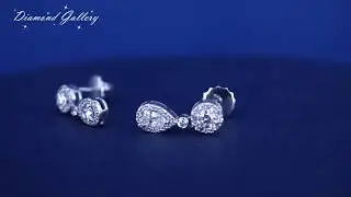 Роскошные серьги капли с бриллиантами огранки груша от Diamond Gallery!