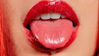 Glossy Lips and Tongue - Mouth Play Ultra Closeup Macro Shots - Mouth Play ASMR