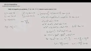 La parábola. Ejercicio (tangentes desde un punto exterior)