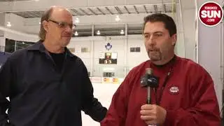 Rob Longley and Mike Zeisberger at the Mastercard Centre with the Leafs