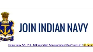 Indian Navy AA , SSR , MR Recruitment 2019 Apply Now!!!!