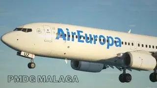 PMDG 737 Landing in M&aacute;laga | Battling Wind Shear with Live Ship Traffic Views!